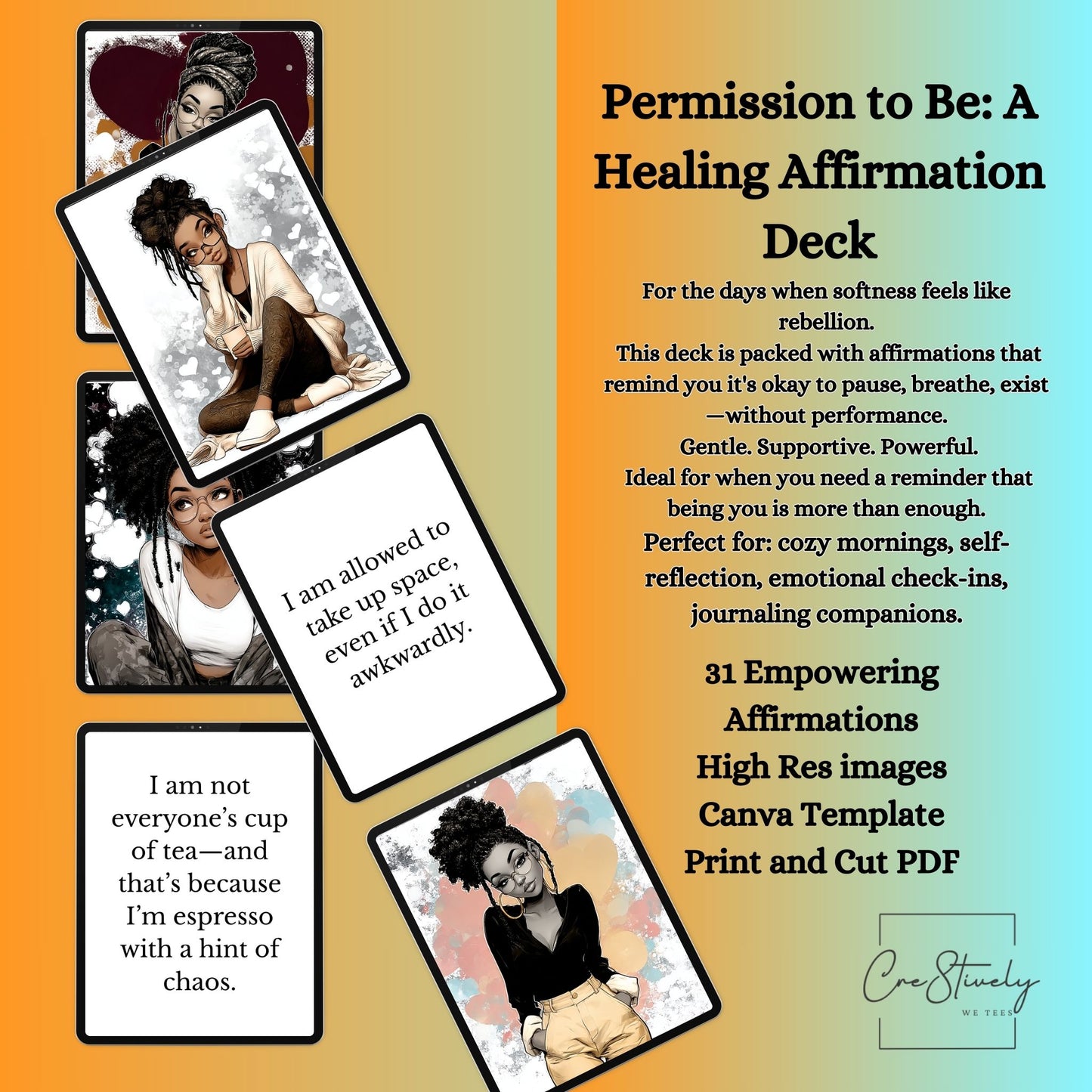 Permission to Be + Rebel Rest: Mental Health Affirmation Decks