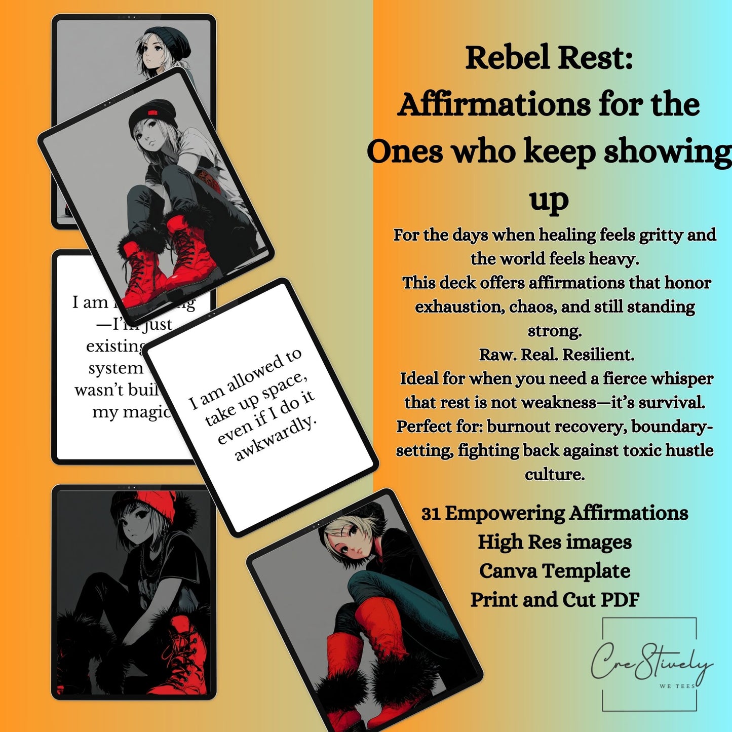 Permission to Be + Rebel Rest: Mental Health Affirmation Decks