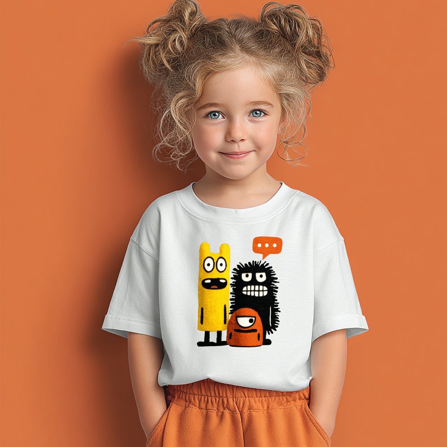 Cute Monster Characters Kids White T-Shirt product