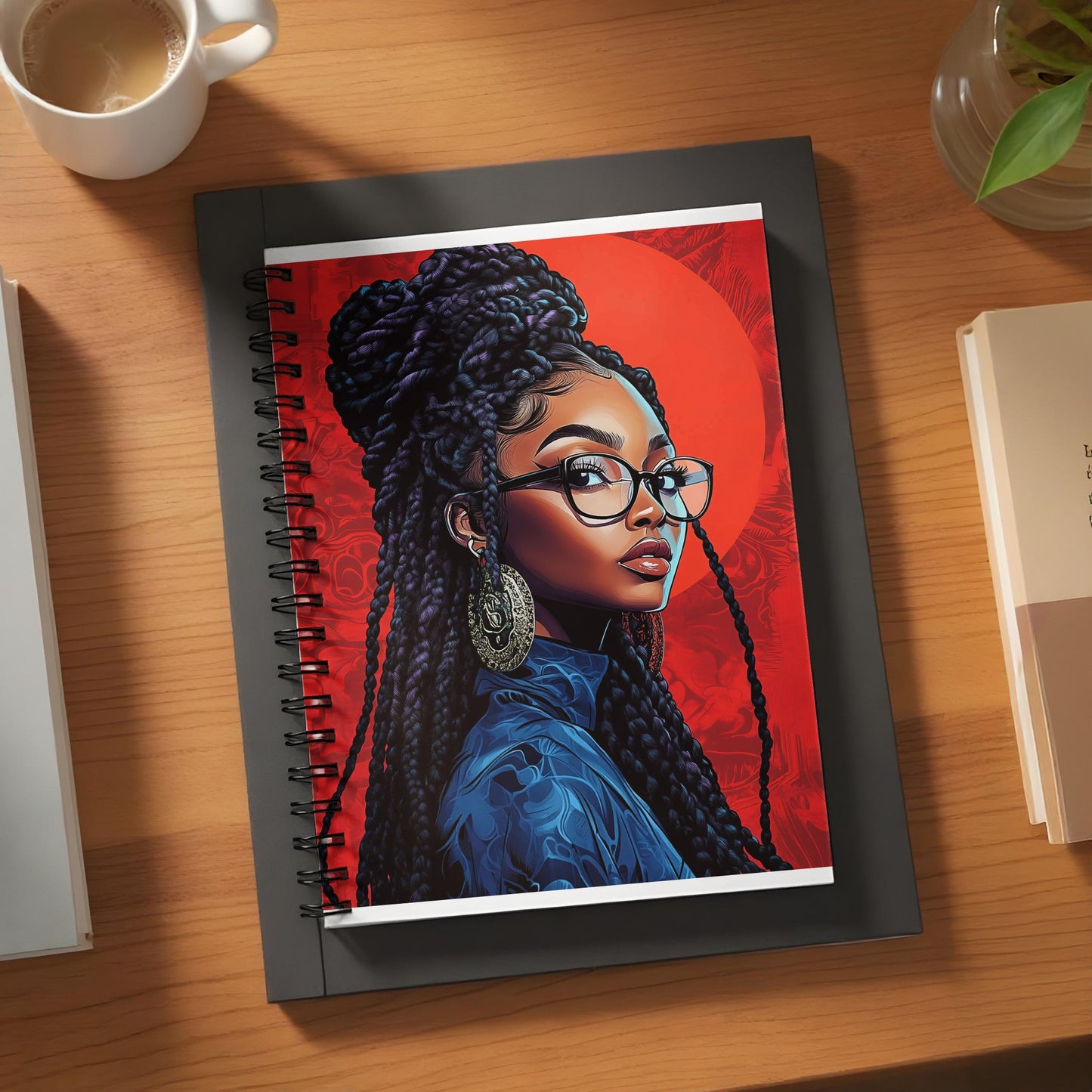 African American Woman Art Print, Vibrant Red Illustrated Poster, Fashion Home Decor, Unique Wall Art, Chic Office Decoration