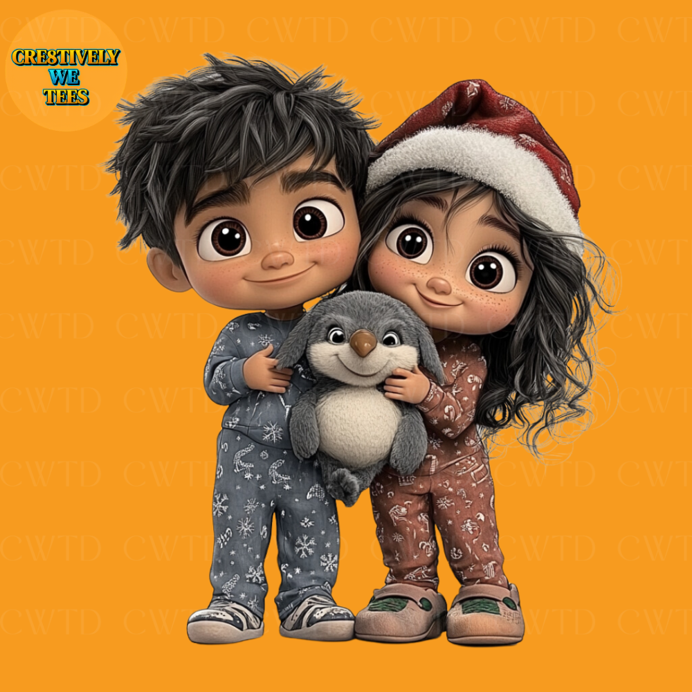 Christmas Pajama Kids - 16 Festive PNG Images