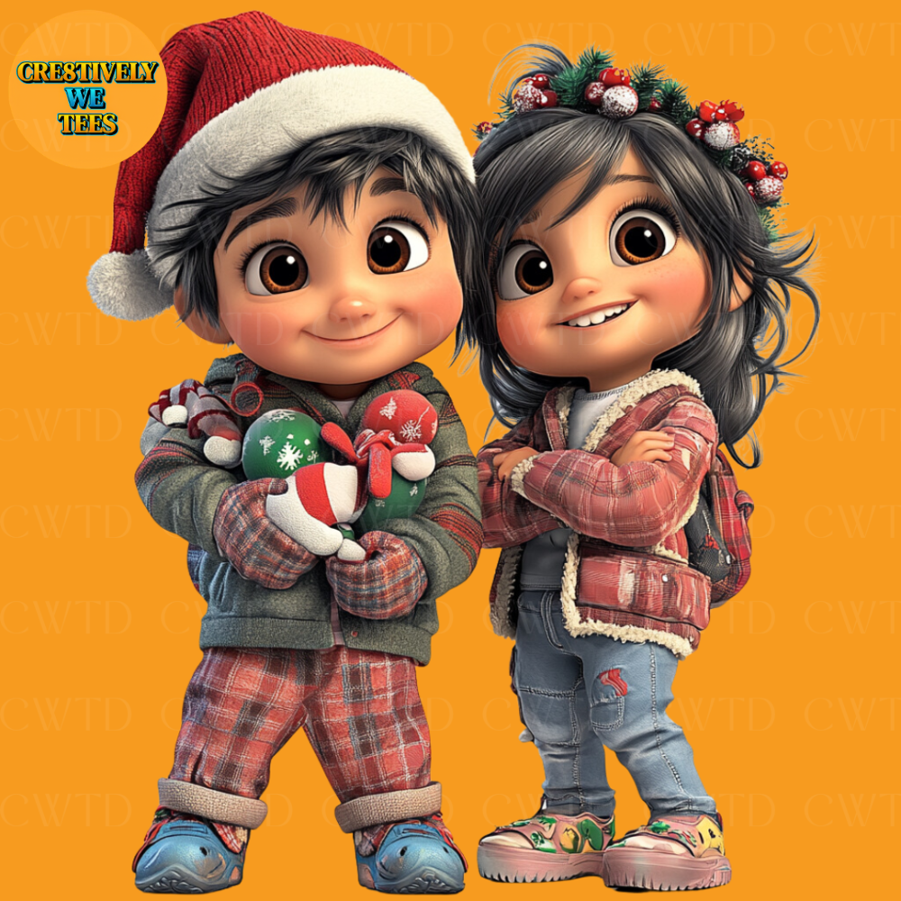 Christmas Pajama Kids - 16 Festive PNG Images