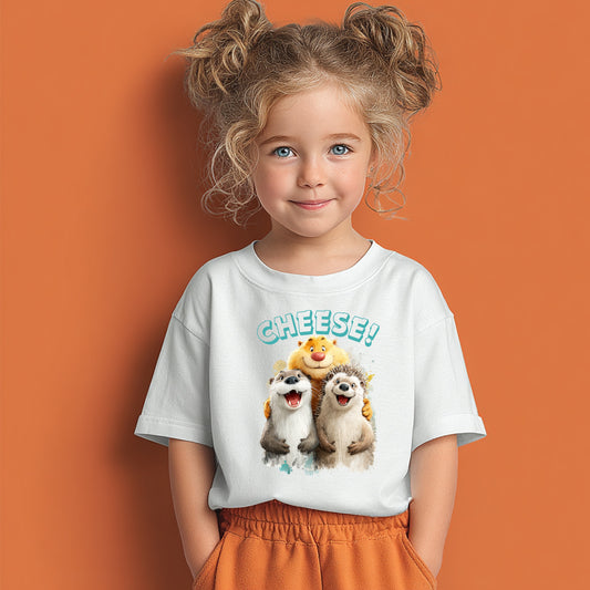 Cheese! Funny Animal Friends Kids T-Shirt