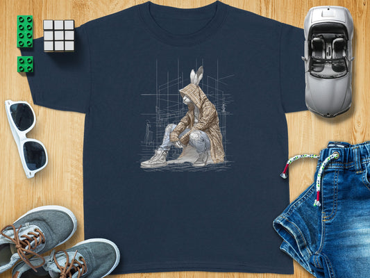 Urban Sketch with Hooded Figure Design T-shirt product